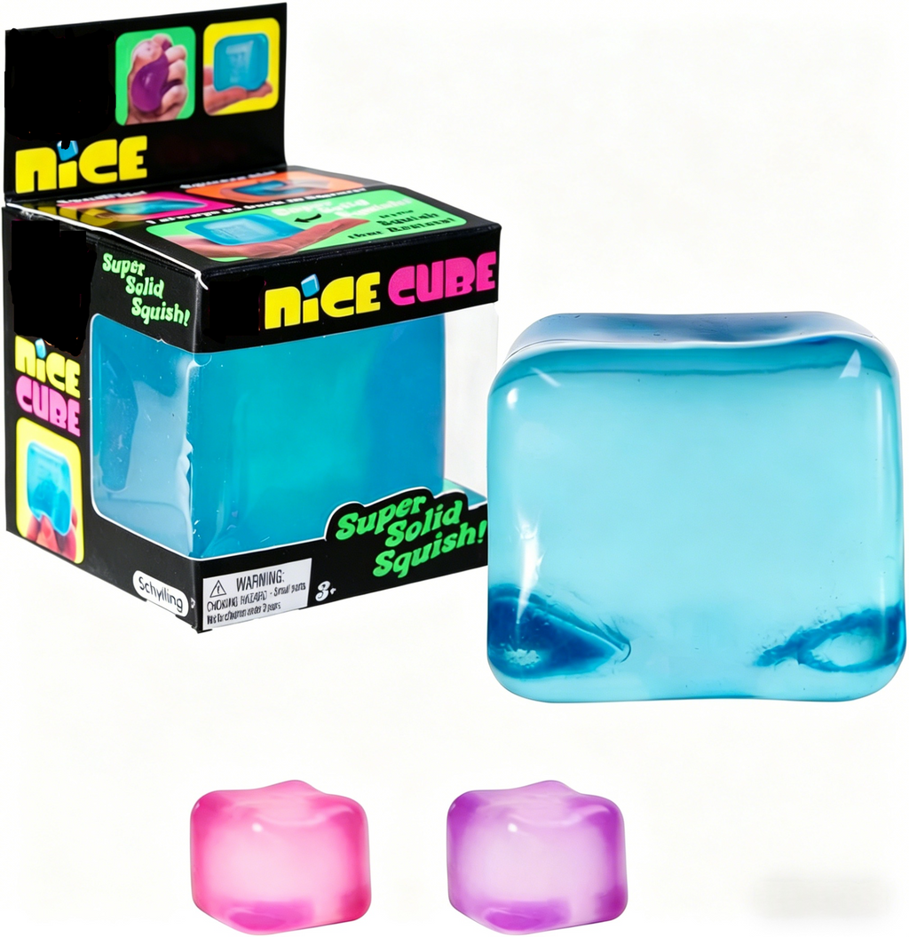 Schylling Nice Cube -Sensory Squeeze Toy with Super Solid Squish - 2.25" Cube