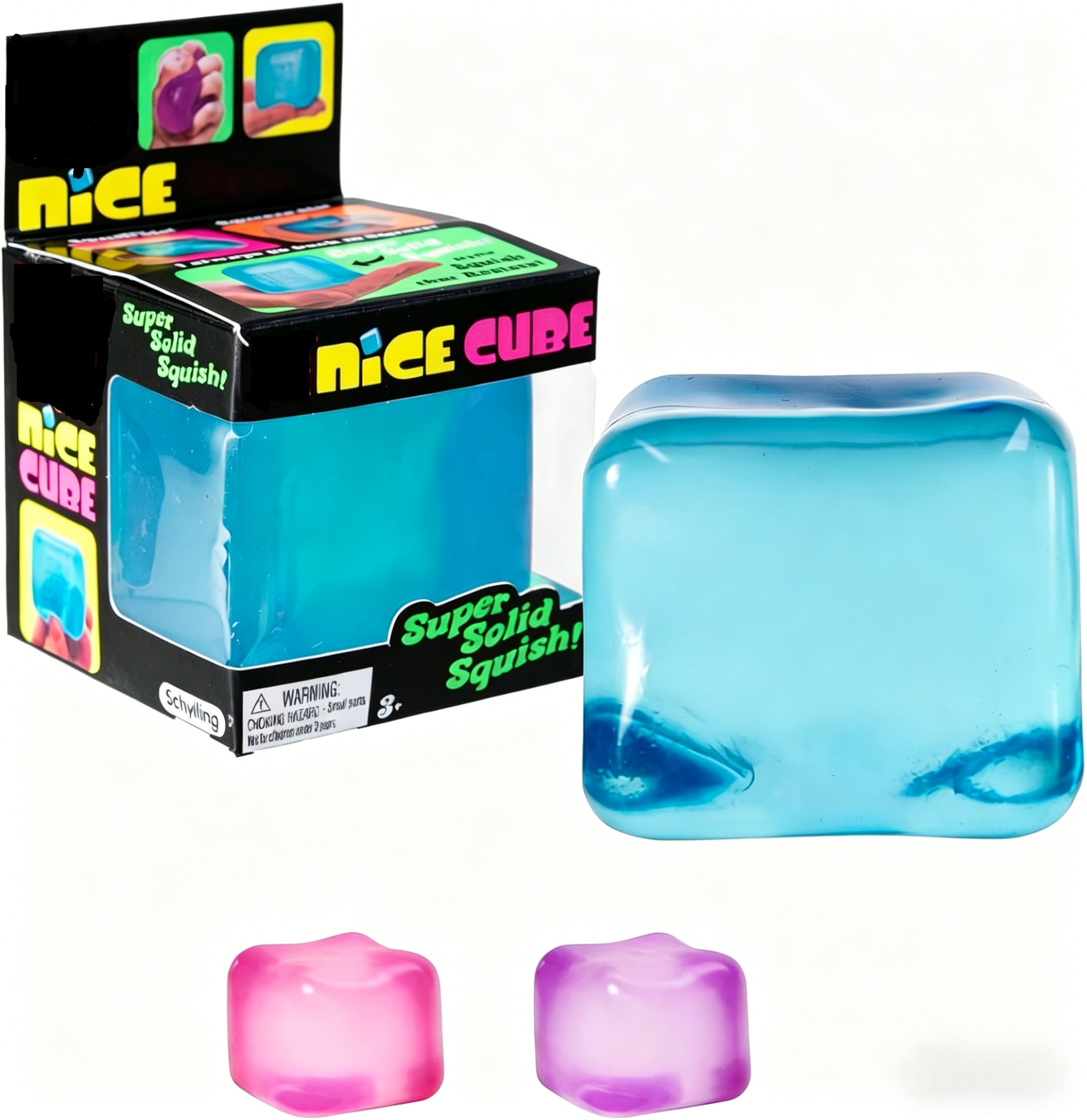 Schylling Nice Cube -Sensory Squeeze Toy with Super Solid Squish - 2.25" Cube